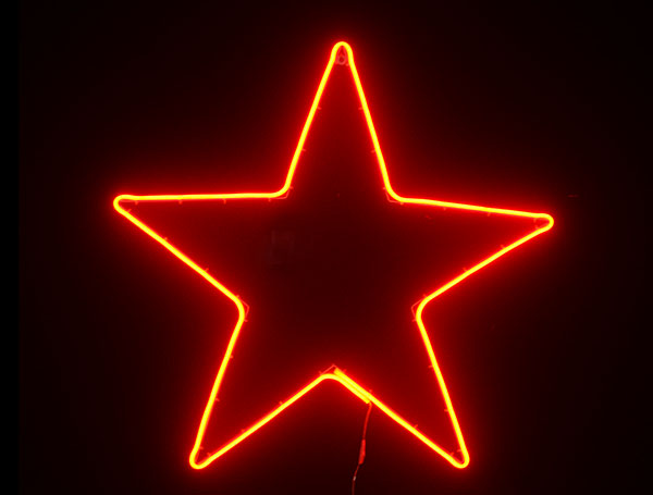 The five-pointed star is red